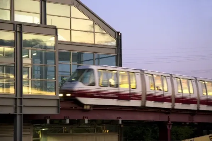 Framed Print : The AirTrain Newark monorail system at the Newark Liberty International Airport in Newark Framed Print : The AirTrain Newark monorail system at the Newark Liberty International Airport in Newark
