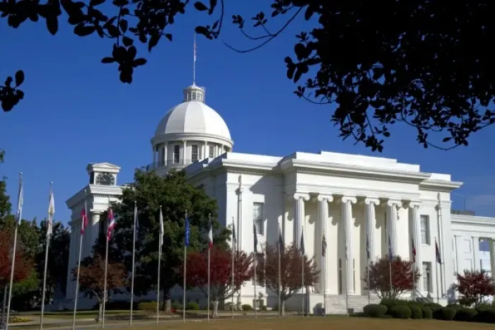 Framed Print : The Alabama State Capitol Building located on Goat Hill in Montgomery, Alabama, USA