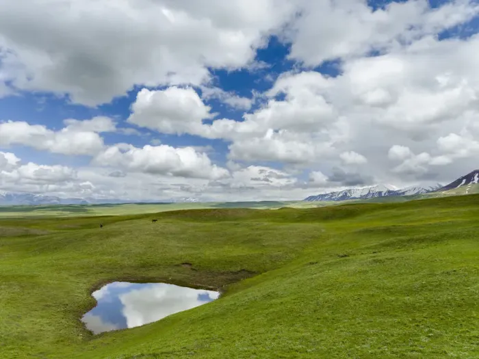 Framed Print : Alaj Valley in front of the Trans-Alay mountain range in the Pamir Mountains