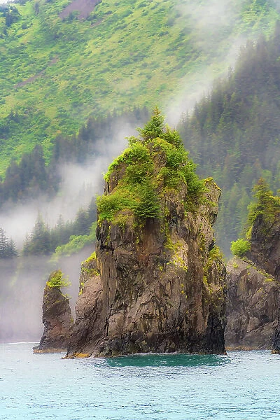 Alaska, Kenai Peninsula. Scenic landscape of the rocky coast