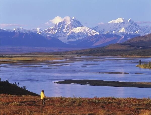 Alaska Mountain Range and Susitna River, Denali Highway, Ak. Model released
