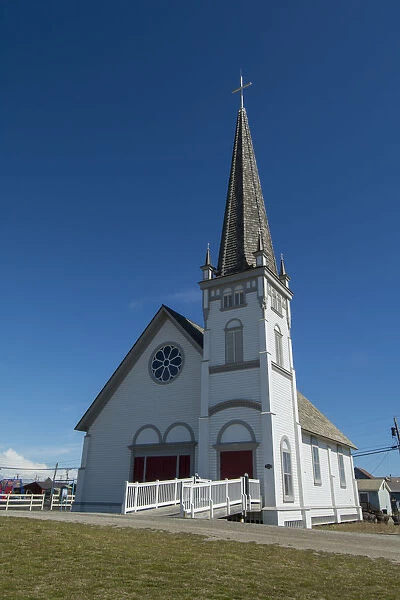 Alaska, Nome. Downtown Nome, Anvil City Square (407 Bering St. ) Old St. Josephs Hall