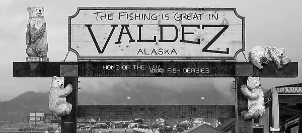 Alaska, Valdez. Marina sign