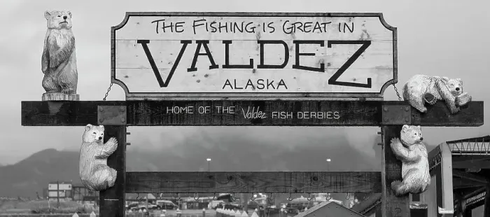 Framed Print : Alaska, Valdez. Marina sign Framed Print : Alaska, Valdez. Marina sign