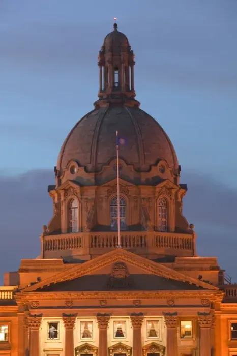 Framed Print : 02. Canada, Alberta, Edmonton: Alberta Provincial Legislature Dawn