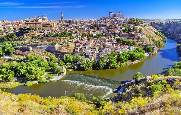 is Alcazar Fortress Churches Cathedral Medieval City Tagus River Toledo Spain