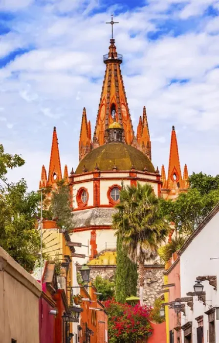 Framed Print : Aldama Street Parroquia Archangel church Dome Steeple San Miguel de Allende, Mexico Framed Print : Aldama Street Parroquia Archangel church Dome Steeple San Miguel de Allende, Mexico