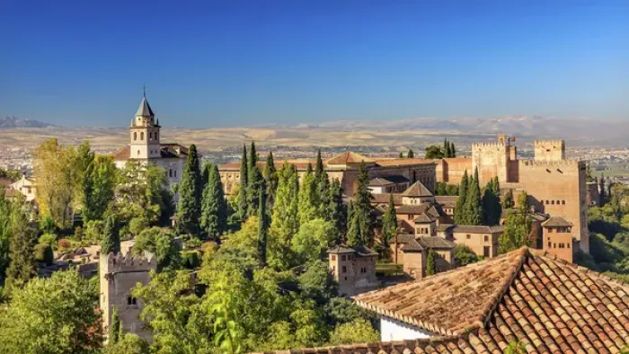 Framed Print : Alhambra Castle Tower Walls Cityscape Churches Granada Andalusia Spain Framed Print : Alhambra Castle Tower Walls Cityscape Churches Granada Andalusia Spain