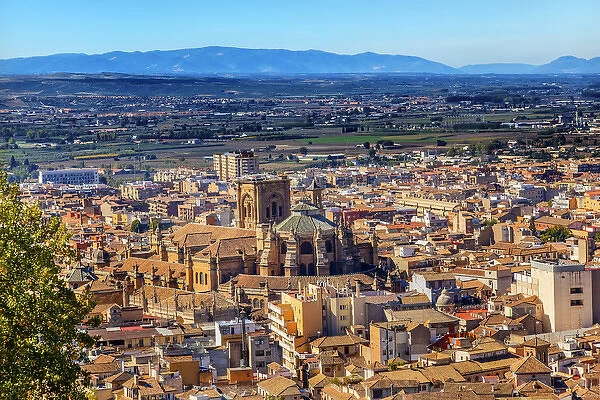 Alhambra Cityscape Church Cathedral Granada Andalusia Spain