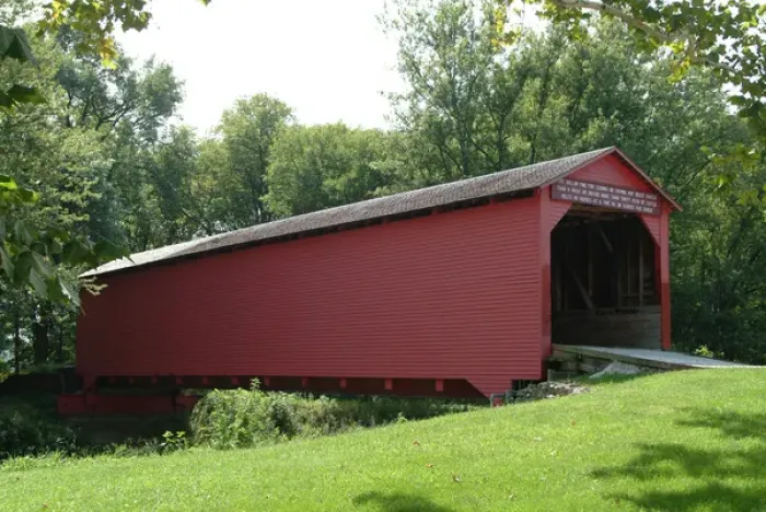 Framed Print : Allaman covered bridge in Henderson County, IL, north of Nauvoo Framed Print : Allaman covered bridge in Henderson County, IL, north of Nauvoo