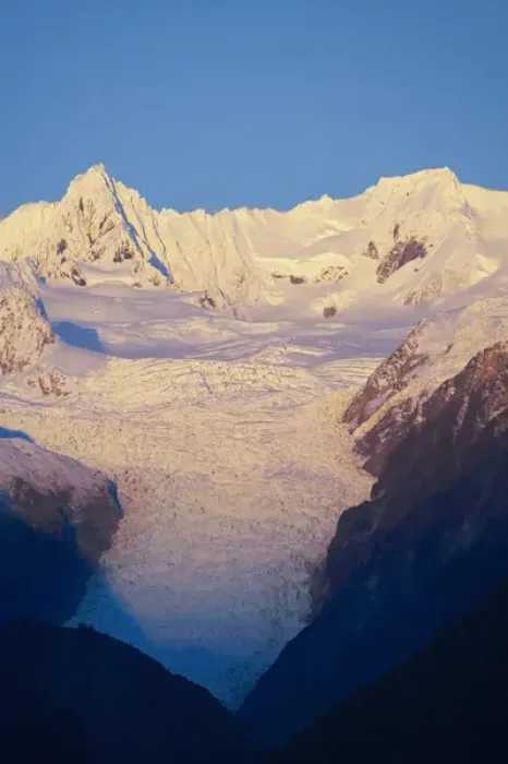 Framed Print : Alpenglow on Fox Glacier Neve, West Coast, South Island, New Zealand