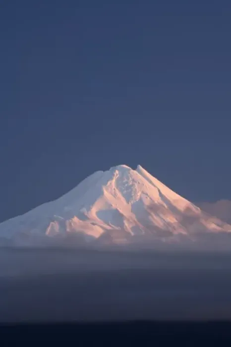Framed Print : Alpenglow on Mt Taranaki  /  Mt Egmont at Dawn, Taranaki, North Island, New Zealand