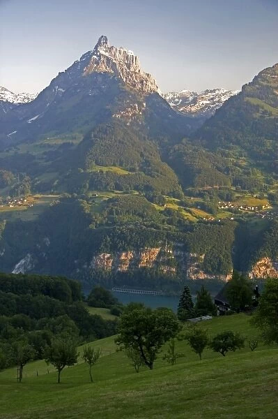 Alpine scene near Weesen at Walensee, Switzerland