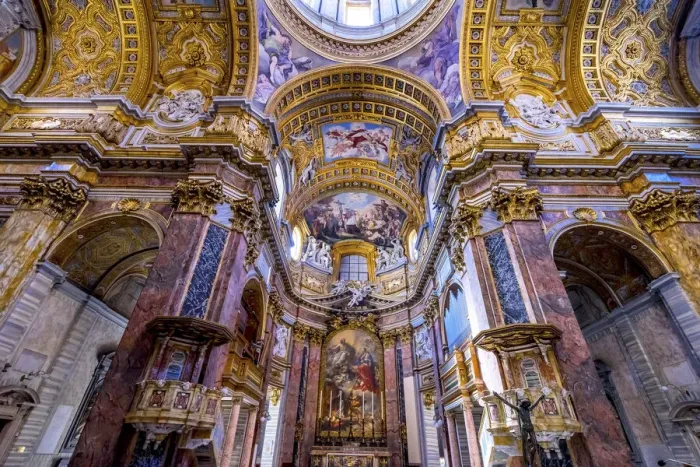 Framed Print : Altar Frescos Dome Basilica Saint Ambrogio Carlo al Corso Basilica Church, Rome, Italy Framed Print : Altar Frescos Dome Basilica Saint Ambrogio Carlo al Corso Basilica Church, Rome, Italy