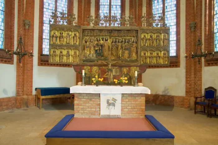 Framed Print : altar, Maria Church, warnemunde