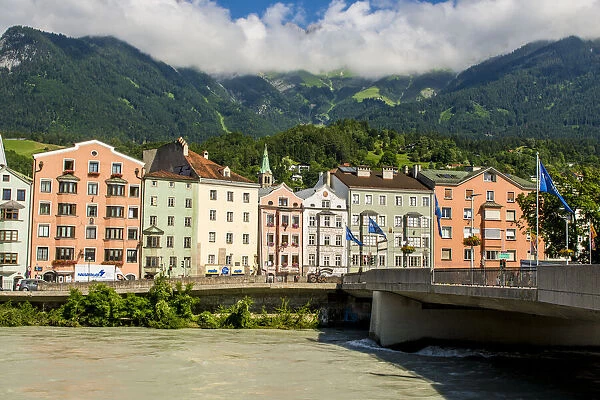 Alte Innsbruck or Old Inn Bridge over the Danube River, Old Town, Innsbruck, Tyrol