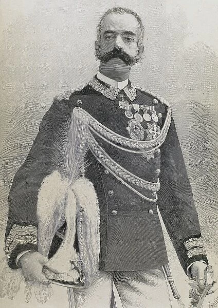 Amadeo I (Turin, 1845-Turin, 1890). Duke of Aosta and King of Spain (1871-1873). Engraving