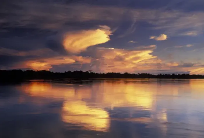 Framed Print : Amazon sunset