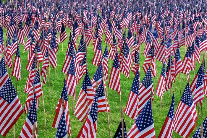 Framed Print : American flag display Framed Print : American flag display
