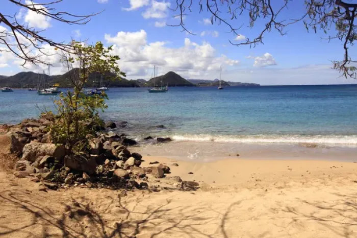 Framed Print : Americas, Caribbean, St. Lucia. The beach at Piegeon Island National Park