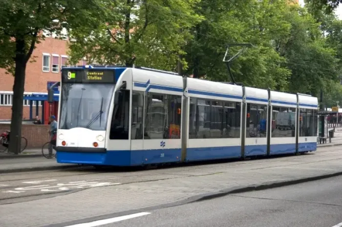 Framed Print : Amsterdam tram line, Amsterdam, Netherlands