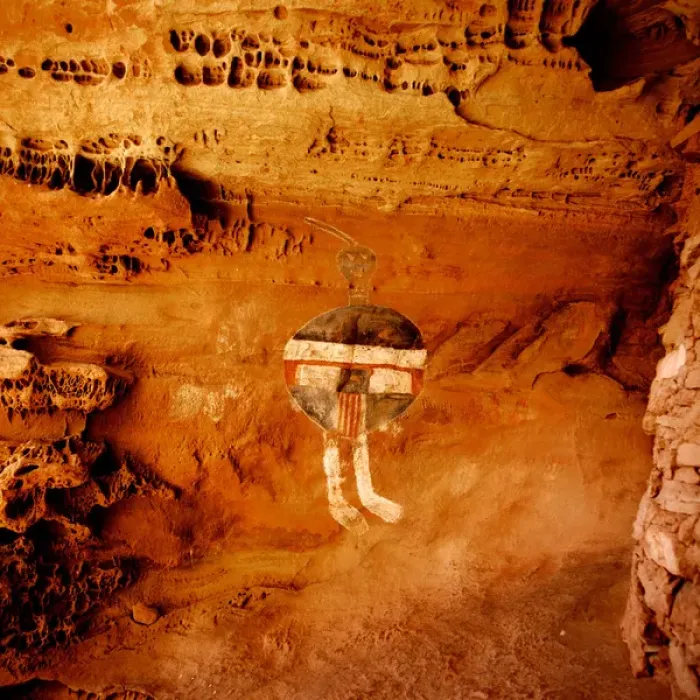 Framed Print : Anasazi Pictograph located in Salt Creek Canyon Canyonlands National Park. One of