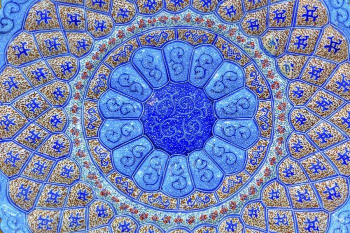Framed Print : Ancient Arab Islamic Designs Blue Pottery Madaba Jordan Framed Print : Ancient Arab Islamic Designs Blue Pottery Madaba Jordan