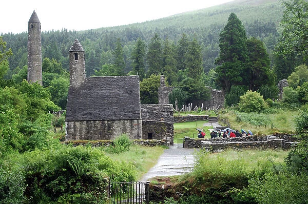 Ancient monastic ruins of St. Kevin in the Wicklow Mountains, Glendalough, County Wicklow