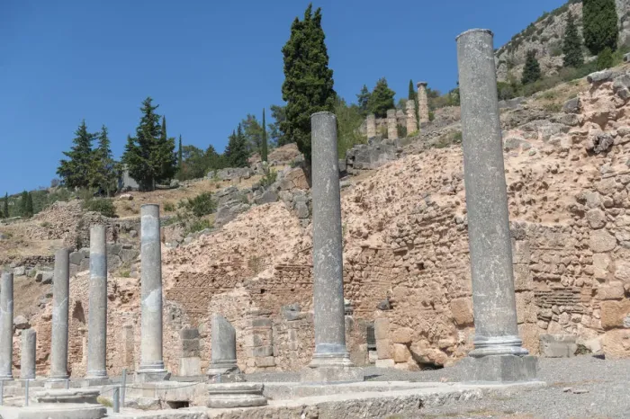 Framed Print : Ancient Roman agora, Delphi, Greece, Europe