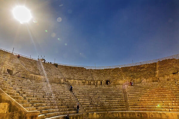Ancient Roman Amphitheater South Theater City Sun Jerash Jordan
