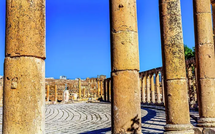 Framed Print : Ancient Roman City, Jerash, Jordan. Came to power 300 BC to 600 AD