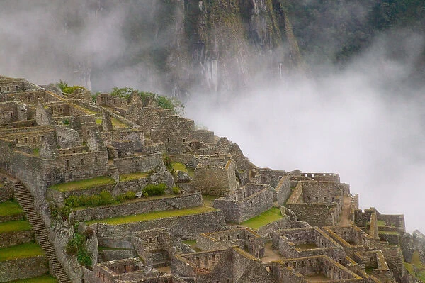 Ancient ruins of Machu Picchu with Andes Mountain, Peru