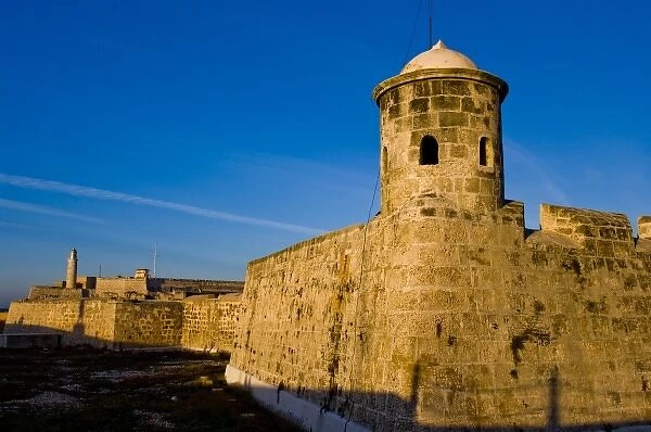 Ancient Spanish fortresses still guard the entrance to Havana harbor, Cuba
