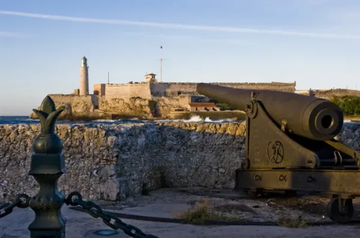 Framed Print : Ancient Spanish fortresses still guard the entrance to Havana harbor, Cuba