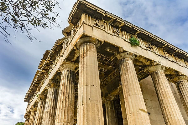 Ancient Temple of Hephaestus. Columns Agora Marketplace, Athens, Greece