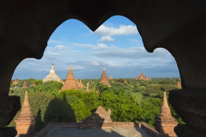 Framed Print : Ancient temples and pagodas, Bagan, Mandalay Region, Myanmar Framed Print : Ancient temples and pagodas, Bagan, Mandalay Region, Myanmar