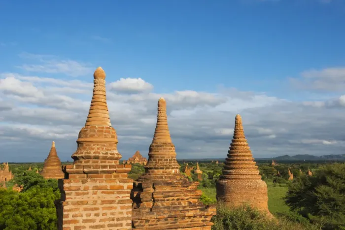 Framed Print : Ancient temples and pagodas, Bagan, Mandalay Region, Myanmar