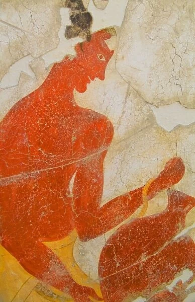 From ancient times, an artist painted Greek Gods, Oia Santorini Greece