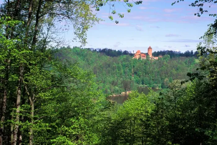 Framed Print : Ancient Turaida Castle overlooking the Gauja River in the Gauja National Park, Latvia Framed Print : Ancient Turaida Castle overlooking the Gauja River in the Gauja National Park, Latvia