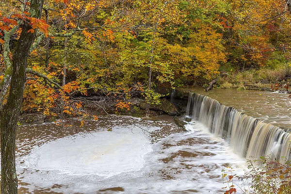 Anderson Falls on Fall Fork of Clifty Creek in autumn near Newbern, Indiana, USA