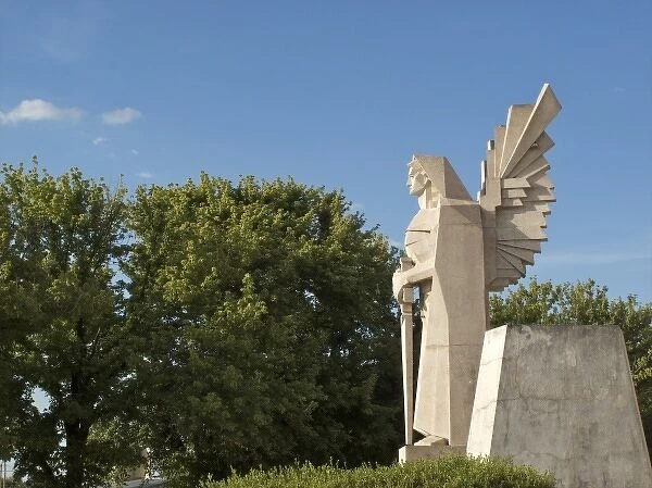 Angel at the cemetery entrance by Architect Francisco Salamone built more than 60