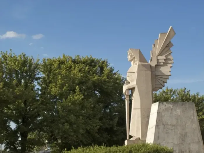 Framed Print : Angel at the cemetery entrance by Architect Francisco Salamone built more than 60