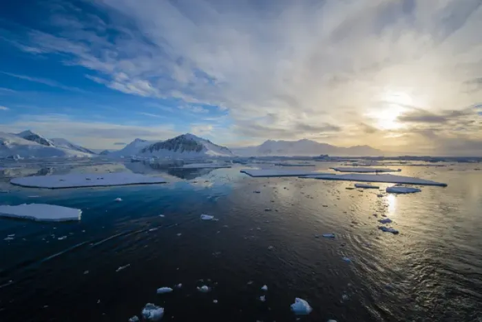 Framed Print : Antarctica. Antarctic Peninsula. near Adelaide Island. The Gullet. Ice floes at sunset Framed Print : Antarctica. Antarctic Peninsula. near Adelaide Island. The Gullet. Ice floes at sunset