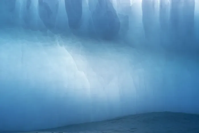 Framed Print : Antarctica, South Georgia Island, Gold Harbor. Blue iceberg close-up