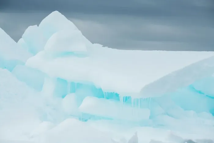 Framed Print : Antarctica, Weddell Sea, Snow Hill. Detail of iceberg with icicles Framed Print : Antarctica, Weddell Sea, Snow Hill. Detail of iceberg with icicles