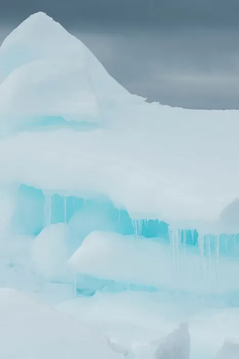 Framed Print : Antarctica, Weddell Sea, Snow Hill. Detail of iceberg with icicles Framed Print : Antarctica, Weddell Sea, Snow Hill. Detail of iceberg with icicles