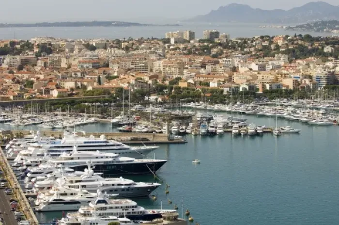 Framed Print : Antibes, View from Helicopter, Cote d Azur, France