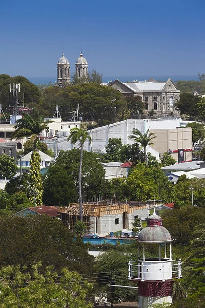 Antigua and Barbuda, Antigua, St. Johns, elevated city view