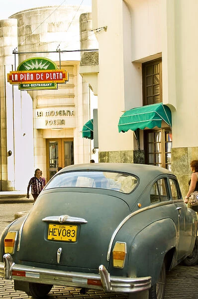 Antique American cars are a common sight on the streets of Havana, Habana, Cuba