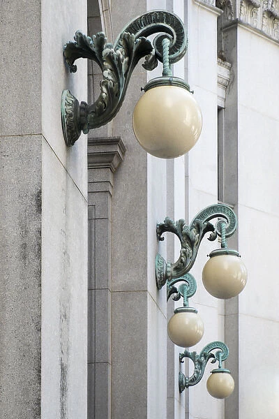 Antique city lamps, New York City, New York, USA